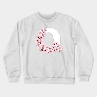 Colorful capital letter Q patterned with sakura twig Crewneck Sweatshirt